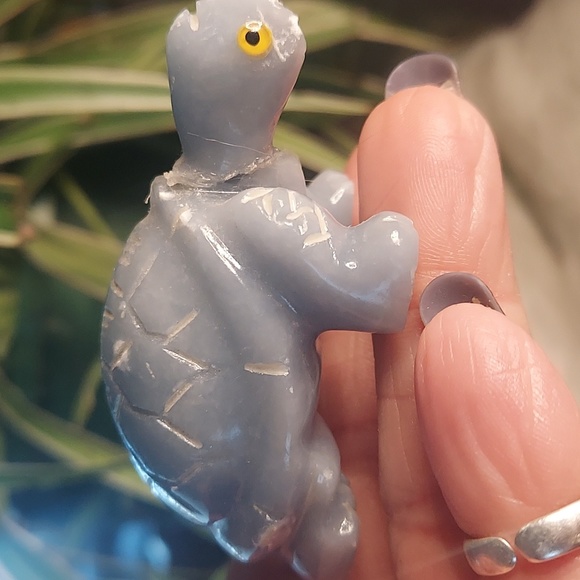 Crystal Angelite Turtle Healing Positive Energy Metaphysical Properties - Picture 1 of 3